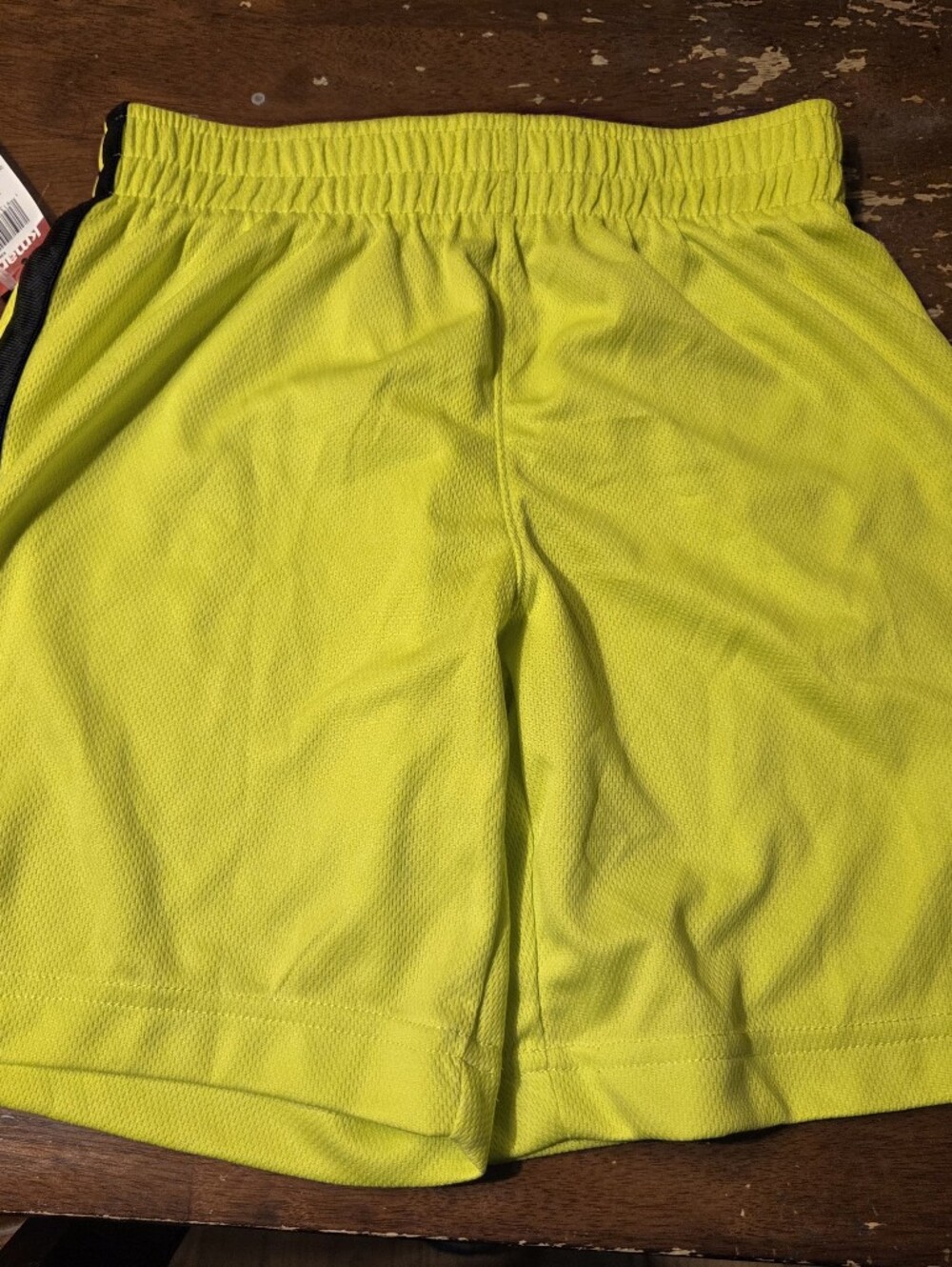 Athletech Boys Neon Yellow Athletic Shorts with Black Trim